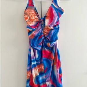 Multicolor Halter Dress